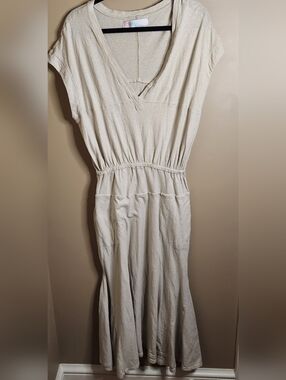 Free People Beach Marlow Maxi Dress in Ivory Long Cotton Hemp Timeless. Sz S